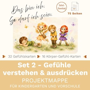 Gefühle lernen im Kindergarten & Vorschule | Projektmappe | Emotionskarten | Praxisideen | Kita Material | Vorschule | PDF Sofort-Download