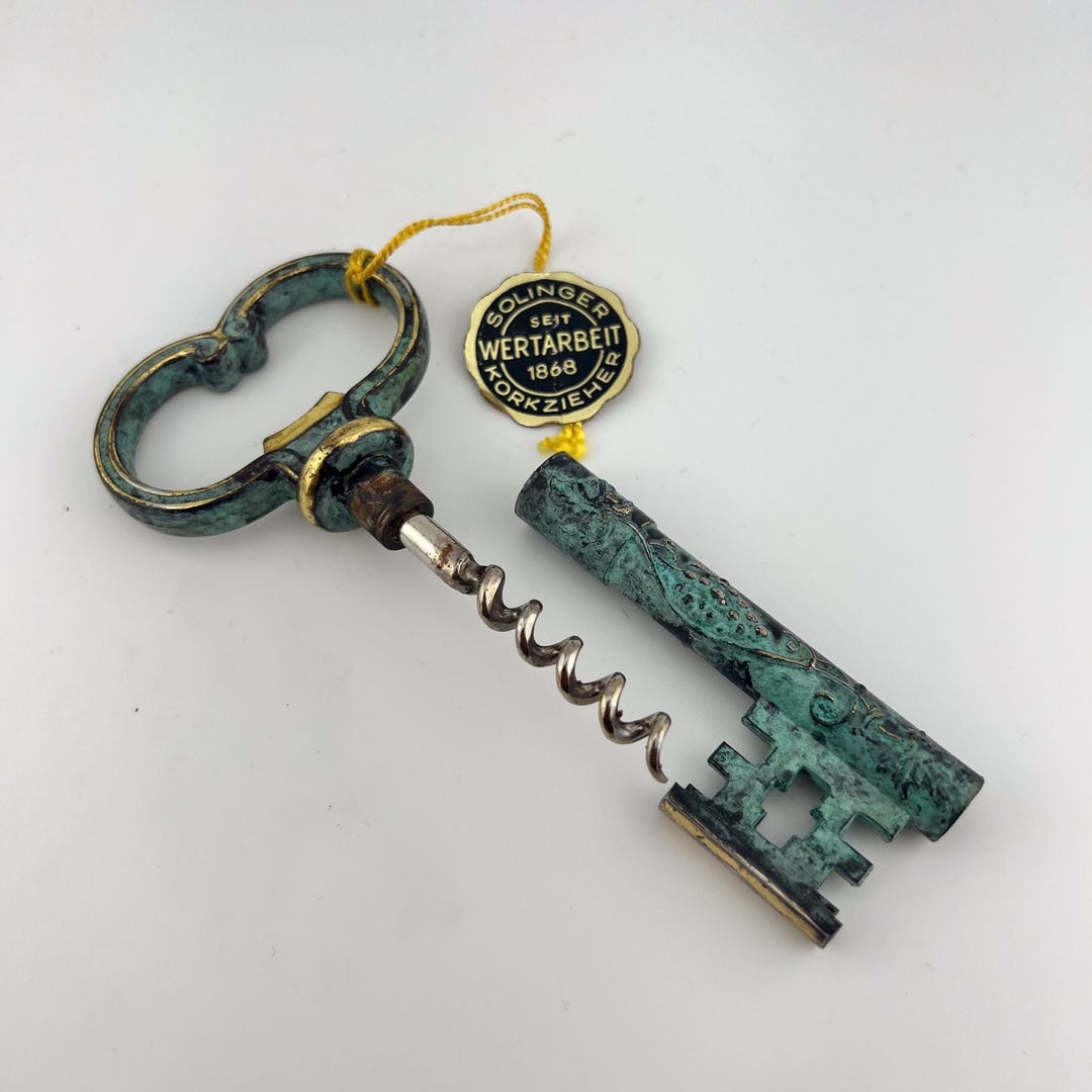 Vintage Key With Integrated Corkscrew – Antique Collector's Item Made ...