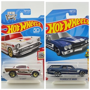 HOT WHEELS - &#39;57 Chevy - &#39;70 Chevelle SS Wagon - 2017 / Collector / Vintage / Retro