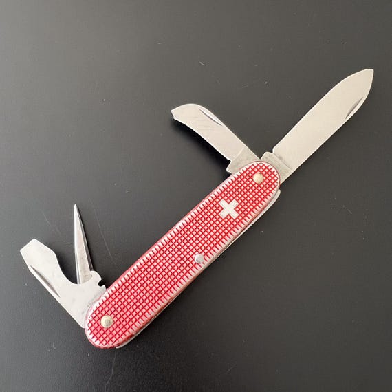Old Cross Red Victorinox Elinox Alox - Military Pocket Knife-swiss