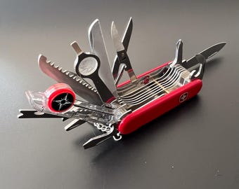 Vintage Wenger Matterhorn BIG Patent - Military Pocket Knife - Swiss Army Knife - Compass Multi Vintage / Rare / Survival Tool / Pocket Knife