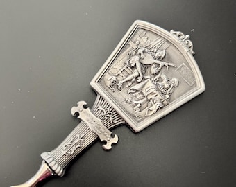 WMF tinnen briefopener – Barok reliëfmotief - Muziek & Sociabiliteit (1661) – Vintage briefopener – Verzamelobject en bureaudecoratie