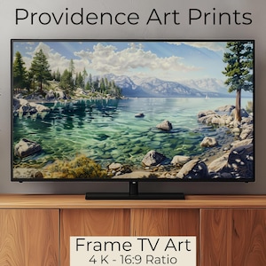 Samsung TV Rahmen Kunst - Lake Tahoe, Kalifornien - Alpine See - Sommer Landschaft - Urlaubs Kunst Malerei - Digital Download - TV Art - TV29