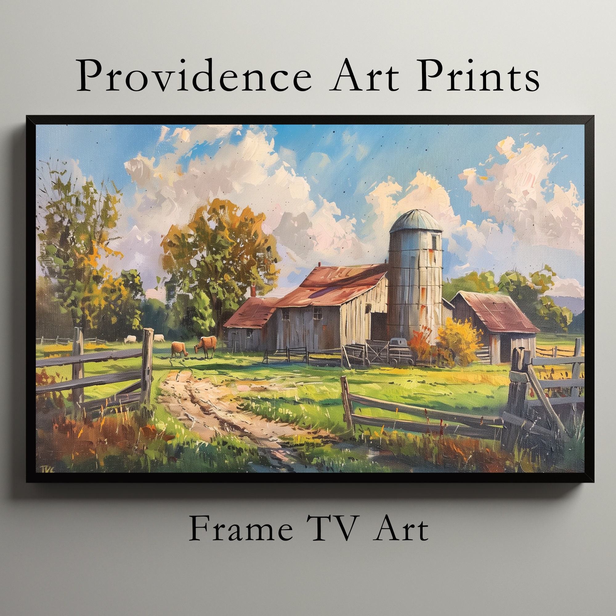 Samsung Tv Frame Art Summer Farm Decor Old Barn And Silo Landscape