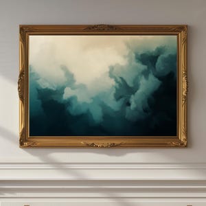 Abstracte kunst schilderij - muurdecoratie - donkere wolken - humeurige lucht - onweerswolken - boerderijkunstwerk - directe digitale download - AP10