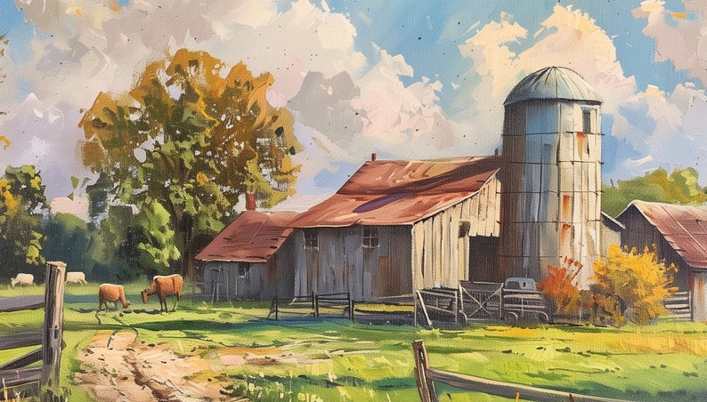 Samsung Tv Frame Art Summer Farm Decor Old Barn And Silo