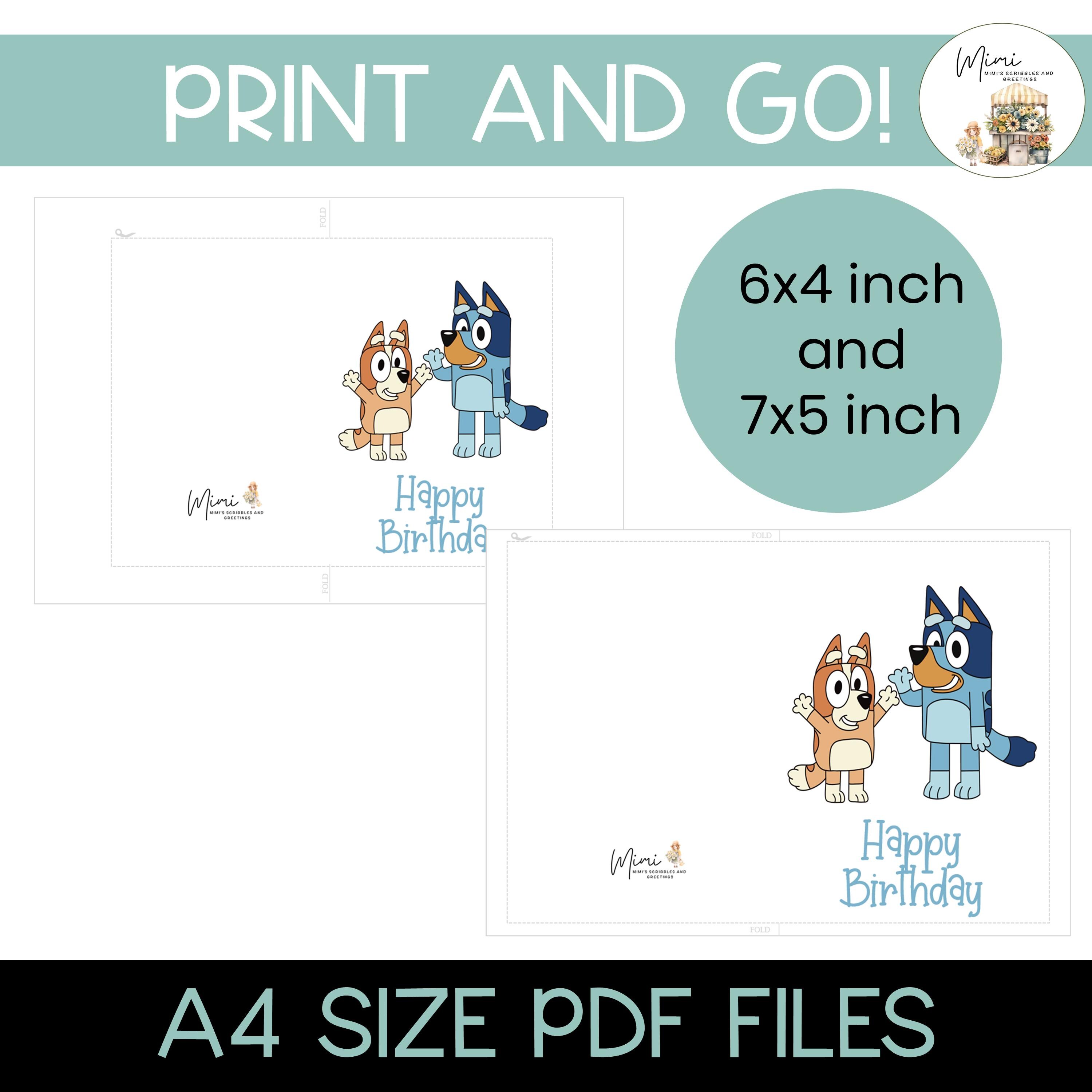 Printable Birthday Card Instant DIGITAL Download Printable Happy ...