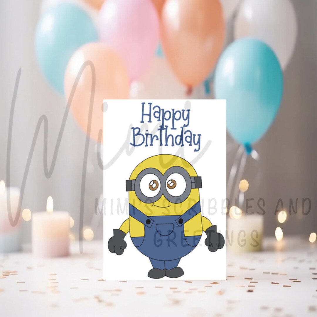 Single Printable Birthday Card DIGITAL Download Printable Happy ...
