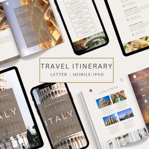 Editable Travel Itinerary Template, Trip Itinerary, Travel Planner, Travel Agent, Printable Travel Guide