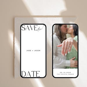 Mobile Wedding Save the Date Video, Bride to Be, Digital Save the Date, Minimalist Save the Date, Electronic, Editable Invitation, Wedding