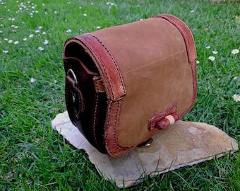Sac Ceinture Bushcraft En Cuir Fait Main – Avec Boîte à Poudres 2 Oz, Fabriqué Au UK