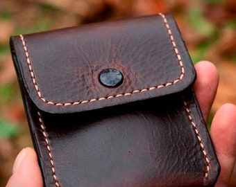 Hand-Sewn Leather Coin Purse | Spanish Leather Wallet