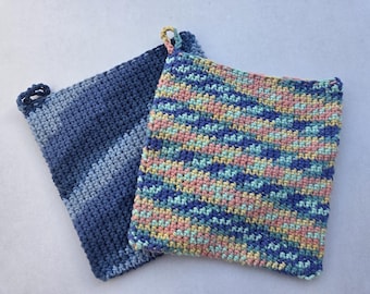 Set di presine in cotone effetto sfumato, sottopentola da cucina a doppio spessore resistente al calore