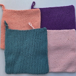 Maniques doubles en coton épais, couleur unie, ensemble de cuisine au crochet, résistant à la chaleur