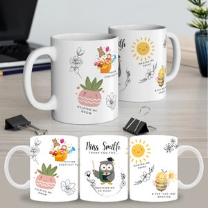 Personalized Teacher Mug, Thank you gift for teacher, Thank you teacher gift mug, teacher appreciative mug , end of term gift