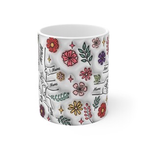 Personalised mug for her, Holding Hands Mug, 3D Inflated Effect Printed Mug, Mothers day gift, birthday gift for Nanny, valentines gift image 8