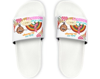 Funny Retro Women Slide Sandals - groovy women sandals