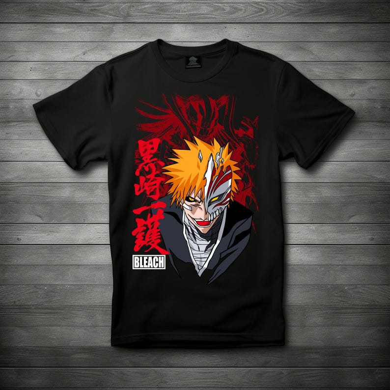 T-shirt Bleach - Ichigo Kurosaki, Design Manga Anime (Toutes Tailles Adultes Unisexe)