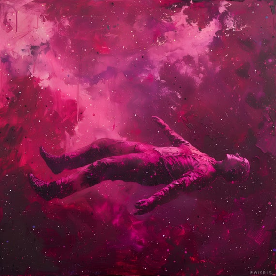 Astral Drift: Magenta Cosmos Digital Art for home and office