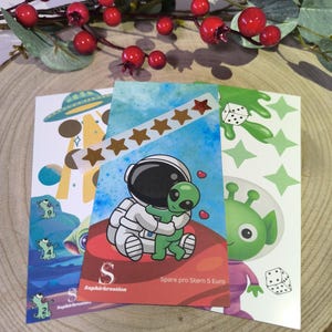 Alien Set | Einzelkarten | Sparen I Budgeting | für A6 Binder | Umschlagmethode I Budgetchallenge | Spartipps