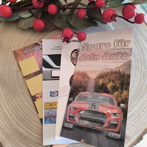 Autospiel |Sparen| Auto |Sparen | Klappkarten | Sparchallenge I Budgeting | Passend für A6 Binder | Umschlagmethode I Budgetchallenge