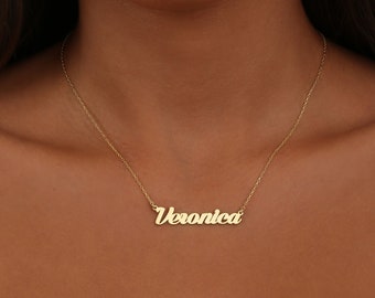 Custom Handwriting Name Necklace-Name Necklace with Personalized-Cursive Name Jewelry-Silver Name Necklace-Gift for Him-Personalized Gift