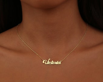 Personalisierte handgemachte Name Halskette-Custom Name Schmuck-Script Halskette-18K Vergoldete Name Halskette-Perfektes Geschenk für Her-Geburtstag für Geschenk