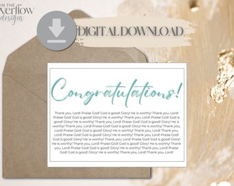 Tarjeta de felicitación imprimible, tarjeta cristiana, tarjeta religiosa, tarjeta de descarga digital, tarjeta digital