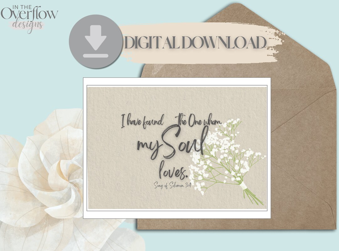 Wedding Card, Printable Wedding Card, Christian Wedding Card, Religious ...