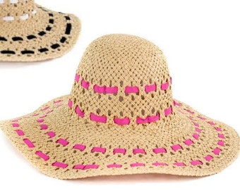 Summer hat, beach hat, suitcase hat in Boho Ibiza style