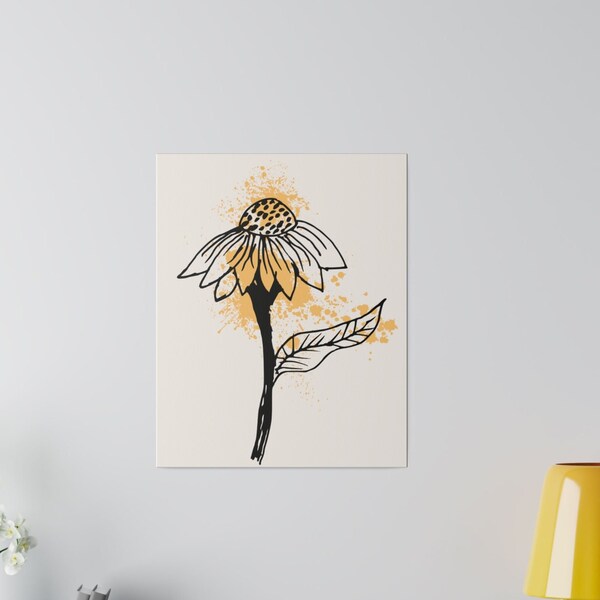 Decorative canvas,Flower design,Lines and pastel colors,Minimalist art,Decoration for bedrooms,living rooms and offices,Painting with flower