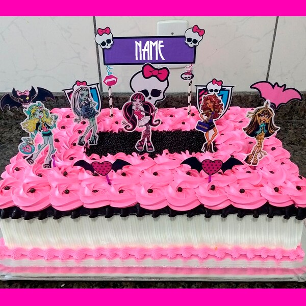 Monster High Party Supplies: Printable Decor & Cake Topper - Instant Download for Birthday, PDF Patterns for Printing, DIY Halloween Theme