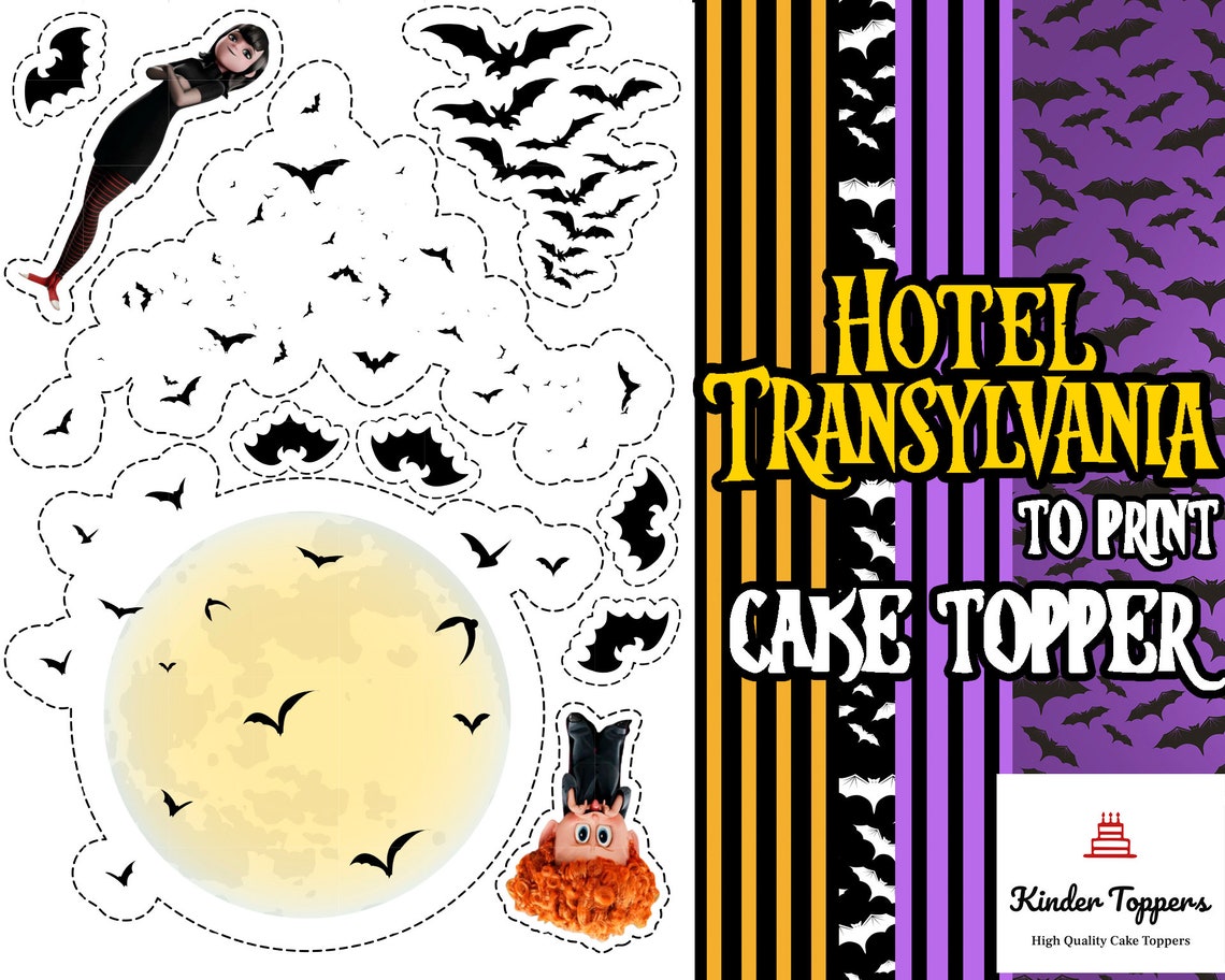 HOTEL TRANSYLVANIA - Topper, Cake Decoration, Printable, Hotel ...