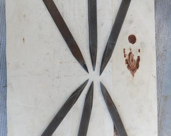 throwing spikes/knives target practice, set of six, high carbon hardened 1095 steel