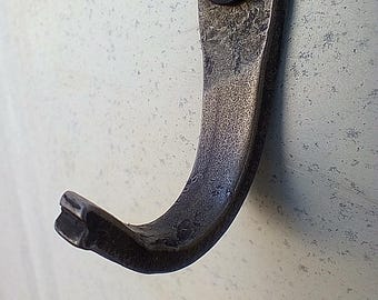 Hand forged hooks from masonry nails, with screws!