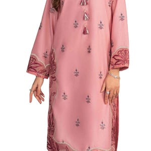 Pink South Asian Suit - Embroidered Kurta (Only), Festive & Casual Wear