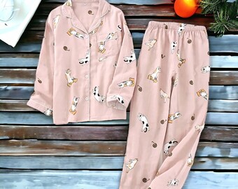 Conjunto de pijama para mujer Cute Kitten: ropa de dormir digna de acurrucarse, regalo divertido para el Día Nacional de las Mascotas