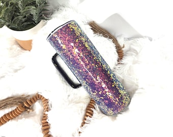Chameleon Glitter Tumbler Cup with Handle, Color Change, Personalized Gift
