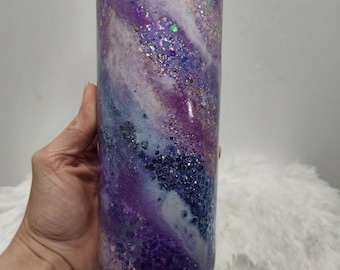 Purple Glitter Tumbler Cup with Handle,  Personalized Gift, Kids Cup, Glitter Stanley Dupe
