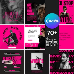 Social Media Manager Templates, Instagram template, Canva templates for coach, Social media marketing, Social media, Neon Pink Instgram Post