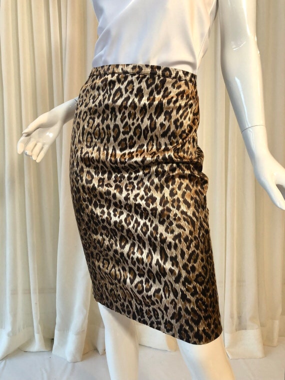 Leopard print satin Pencil Skirt - image 2