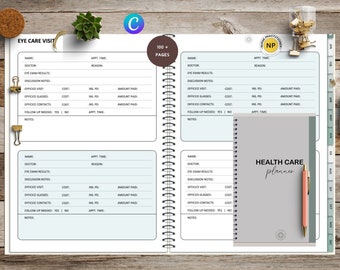 Digital Medical Binder Planner | Health Care Planner | Daily Weekly Journal | Self Care Planner |Medication Tracker | INSTANT DOWNLOAD