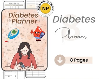 Diabetes Planner / Digital Planner / Medication Tracker / Diabetes Treatment Organizer / Medical Log / Blood Sugar/INSTANT DOWNLOAD/Diabetic