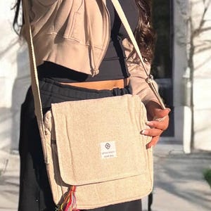 Casual Messenger bag for everyday use/Hemp Messenger bag/Style Savvy Messenger Bag, Handbag, Eco Friendly-Vegan Bag, Hemp Bag
