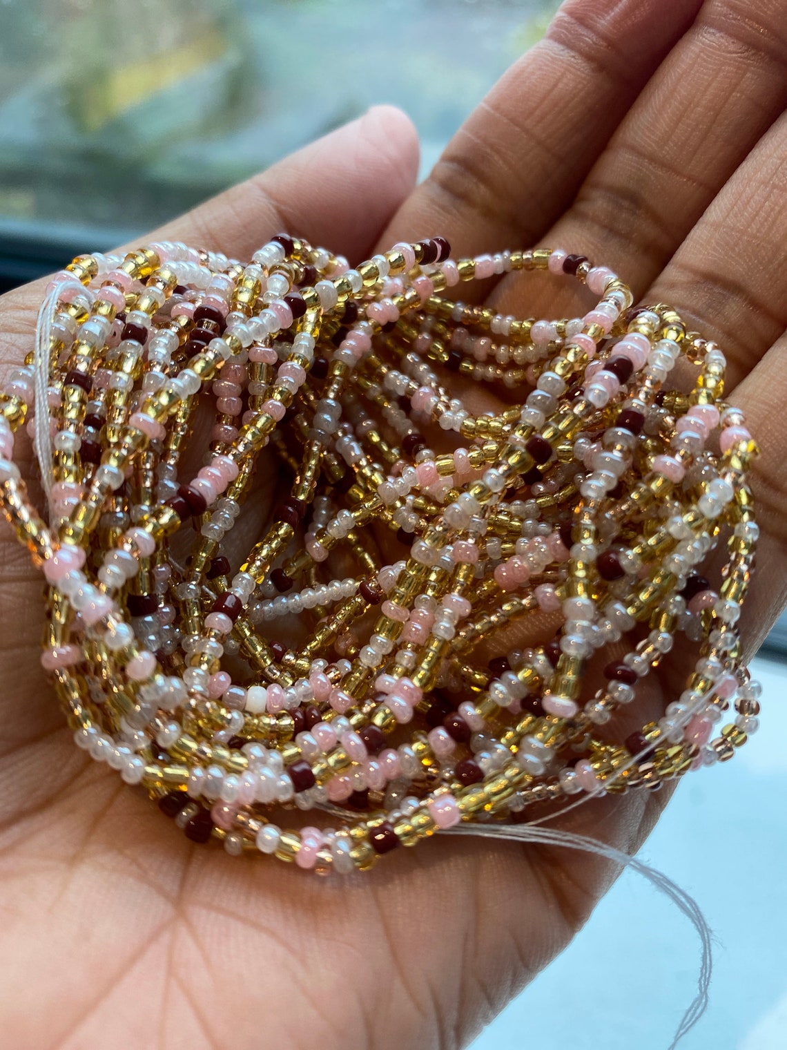 thumbnail image 2 of African Waist Beads – Blue Crystal Belly Chain – Weight Loss & Waistline Jewelry 2 of 6