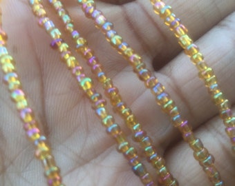 Topaz Gold Waist Beads - Tie on Waist Beads - Waist Beads for Weight Loss - Belly Chain - African Waist Beads - Belly Beads for Plus Size