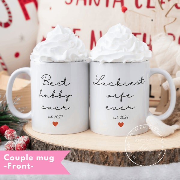 Funny Couple gifts mug,  Gift for newlywed, Best husband ever mug,  Personalized engagement gift, Wedding gifts, husband and wife mug