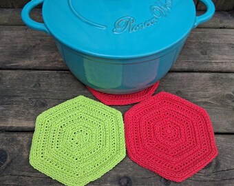 Trivet Mat Beginner Crochet Pattern (Circular and Hexagon Pattern)