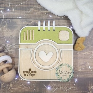 Album foto in legno per la nascita o il primo compleanno del tuo bambino personalizzato col nome