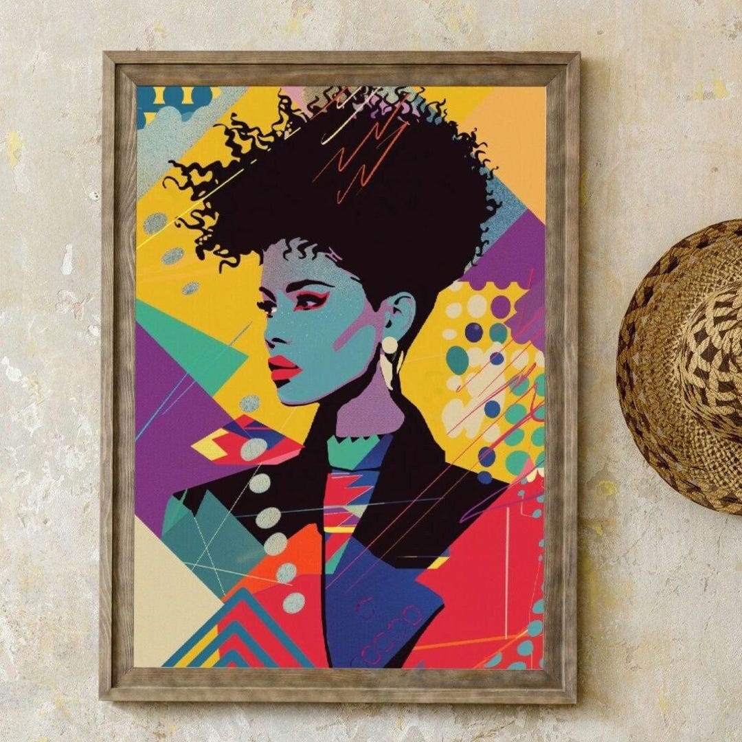 Abstract Pop Art Woman Portrait | Retro Vintage Style (digital Download ...